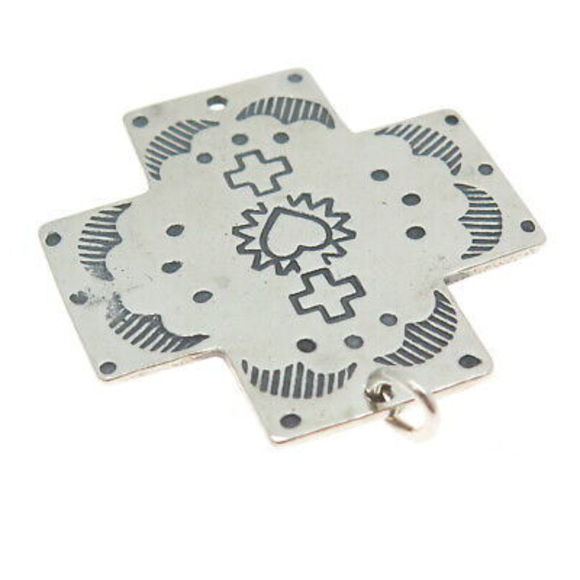 T FOREE HUNSICKER 925 Sterling Silver Vintage Cross Pendant - Picture 6 of 7
